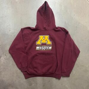 Y2K Gildan Heavy Blend Burgundy Embroidered Minnesota Gophers‎ Hoodie